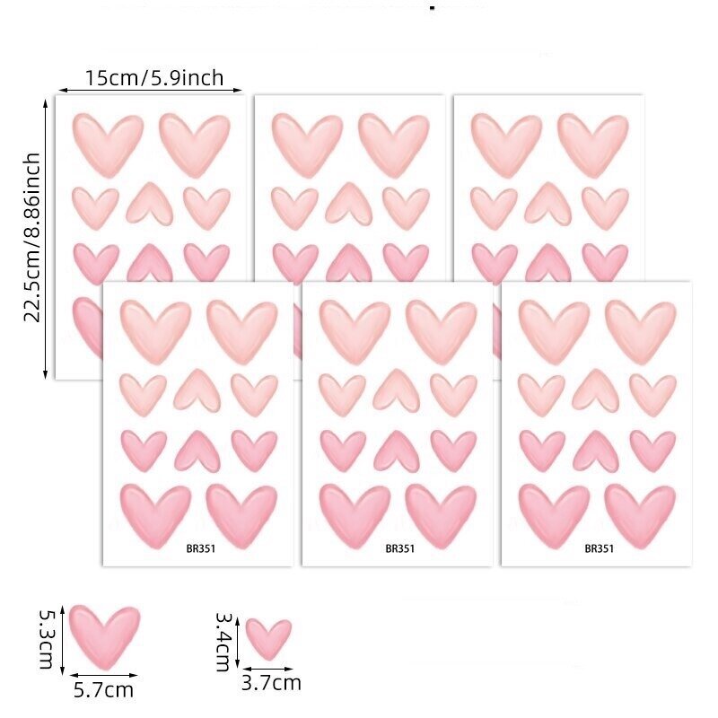 Sienų langų lipdukai - Rožinės širdelės kaina ir informacija | Interjero lipdukai | pigu.lt