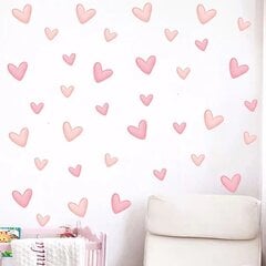 Sienų langų lipdukai - Rožinės širdelės цена и информация | Интерьерные наклейки | pigu.lt