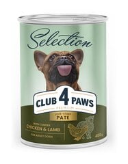 Club 4 Paws Premium консервированный полнорационный паштет для взрослых собак с курицей и ягненком, 400 г цена и информация | Консервы для собак | pigu.lt