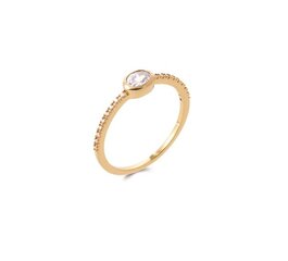Кольцо с золотым покрытием 750°,  ⌀ 17, произведено во Франции цена и информация | Кольцо | pigu.lt