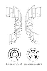 Spiraliniai laiptai DOLLE CALGARY Diametras Ø 140 cm.Antracite / Bukas kaina ir informacija | Laiptai | pigu.lt