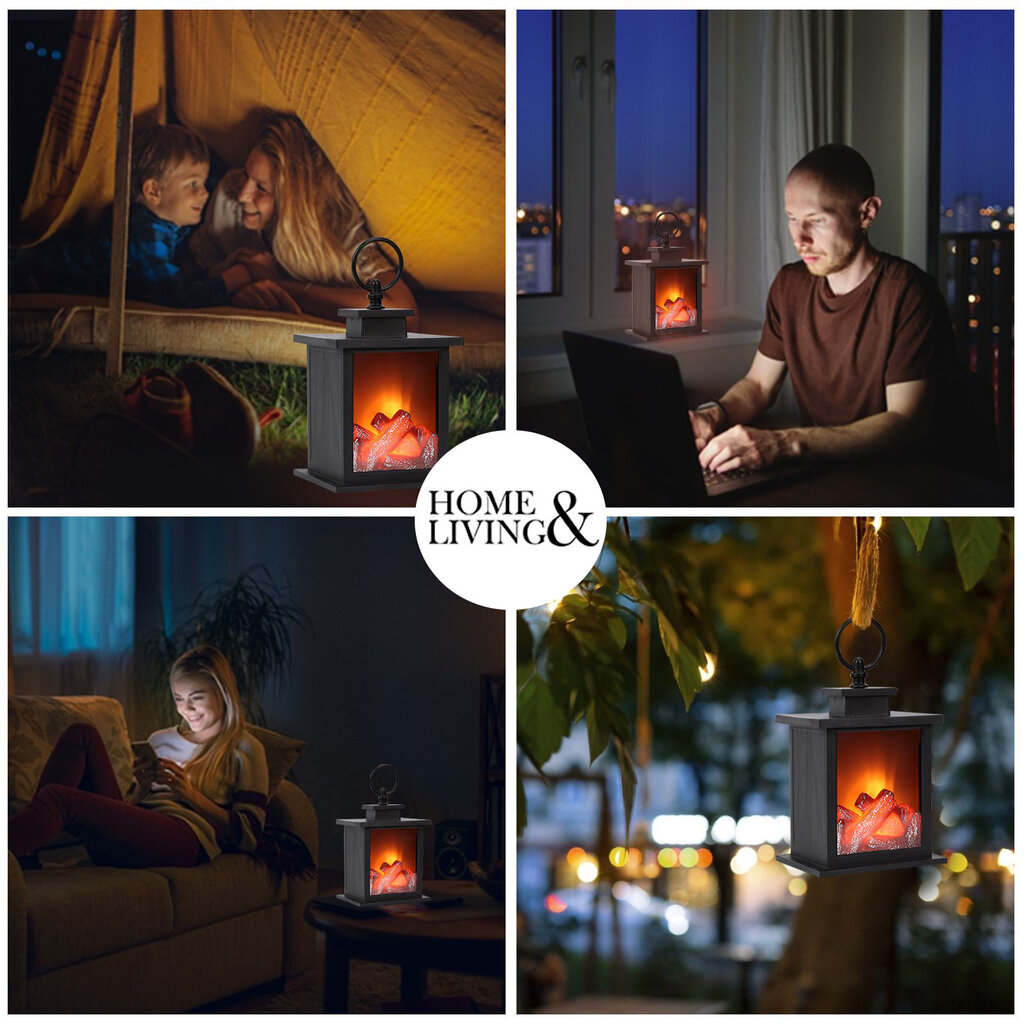 Home&Living lempa su židinio efektu kaina ir informacija | Žvakės, Žvakidės | pigu.lt