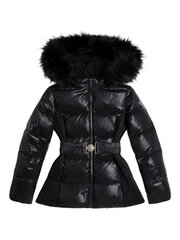 Детская куртка из коллекции GUESS JEANS Faux Fur Hoodie Jet Black 520914463 цена и информация | Куртки, пальто для девочек | pigu.lt