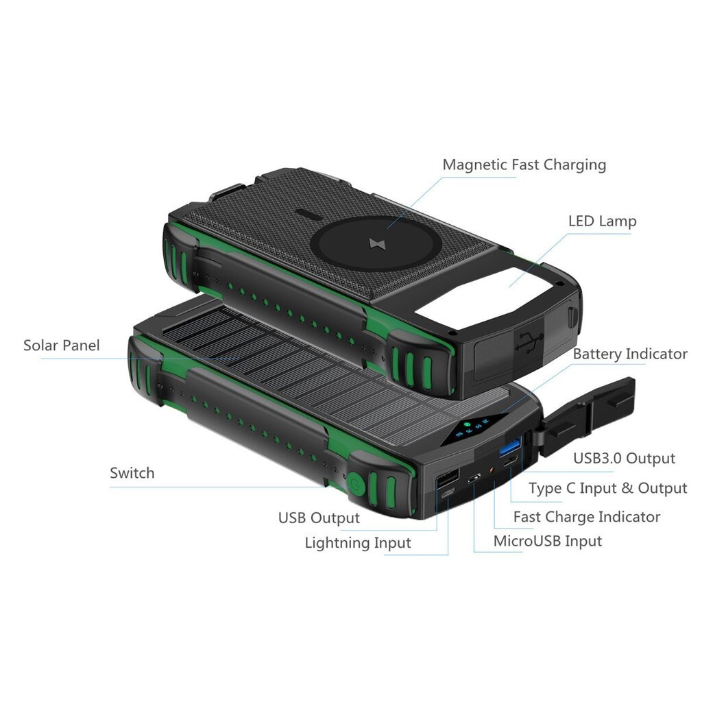 4smart Solar PowerBank 20000mAh kaina ir informacija | Atsarginiai maitinimo šaltiniai (power bank) | pigu.lt