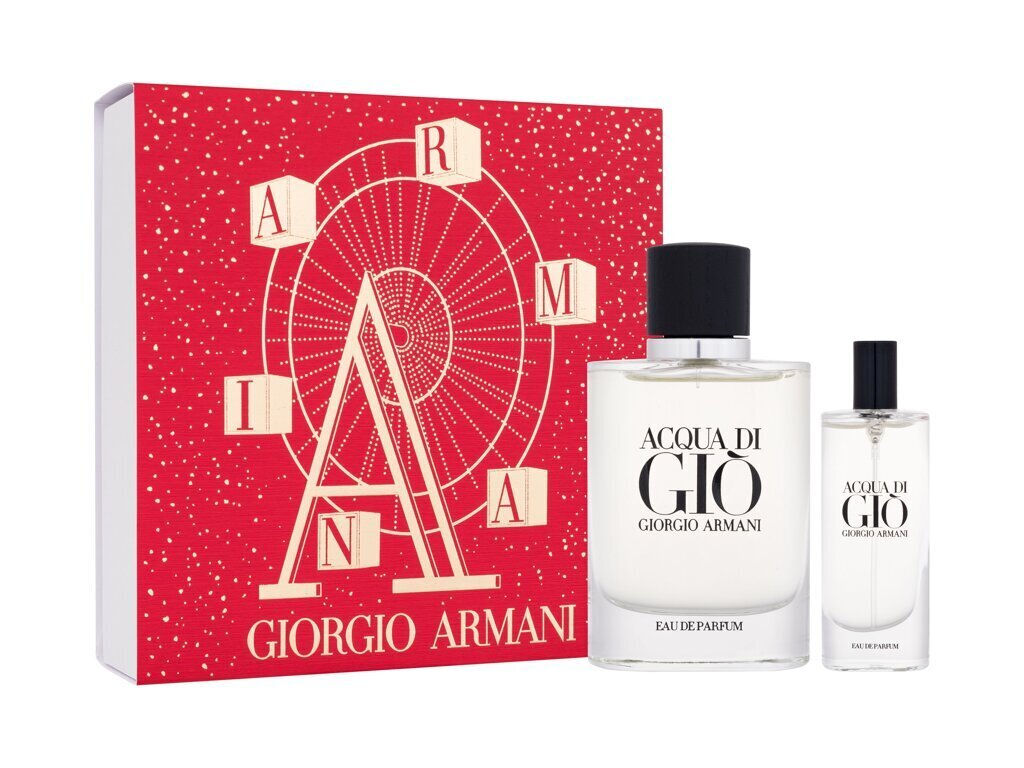 Rinkinys Giorgio Armani Acqua Di Gio Homme: kvapusis vanduo, 75 ml + kvapusis vanduo, 15 ml  цена и информация | Kvepalai vyrams | pigu.lt