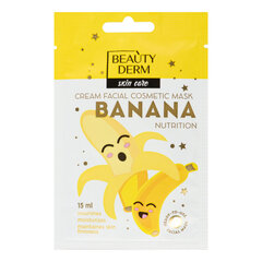 Maitinanti lakštinė veido kaukė Beautyderm Bananas, 15 ml kaina ir informacija | Veido kaukės, paakių kaukės | pigu.lt