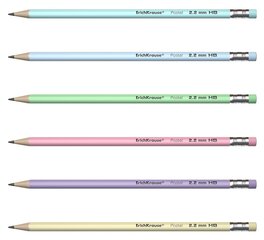 Grafitinis pieštukas Pastel, ErichKrause, HB, su trintuku kaina ir informacija | Rašymo priemonės | pigu.lt