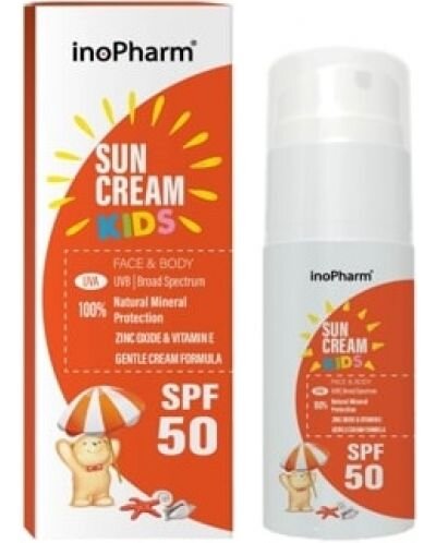 Vaikiškas kremas nuo saulės veidui ir kūnui InoPharm SPF 50, 100 g цена и информация | Kremai nuo saulės | pigu.lt