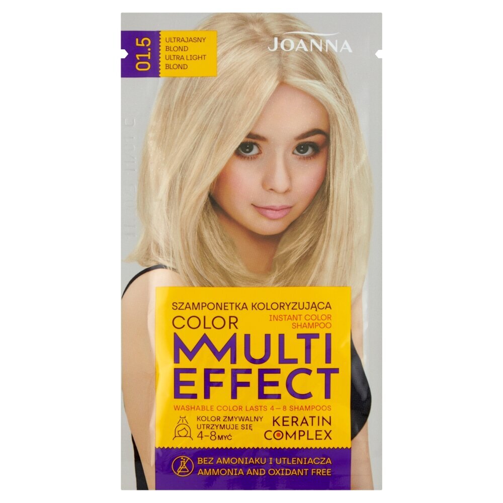 Dažomasis šampūnas Joanna Multi Effect Keratin Complex Color Instant Color Shampoo, 01.5 Ultra Light Blond, 35 g цена и информация | Plaukų dažai | pigu.lt