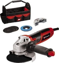 Einhell Angle Grinder TC-AG 125/850 Комплект (850 Вт, 12 000 мин 1, макс. Глубина резания 28 мм, максимум. Диаметр декара 125 мм, включая 3-кратный диск, 1x шлифовальная пластина и 1x сумка Einhell). цена и информация | Шлифовальные машины | pigu.lt