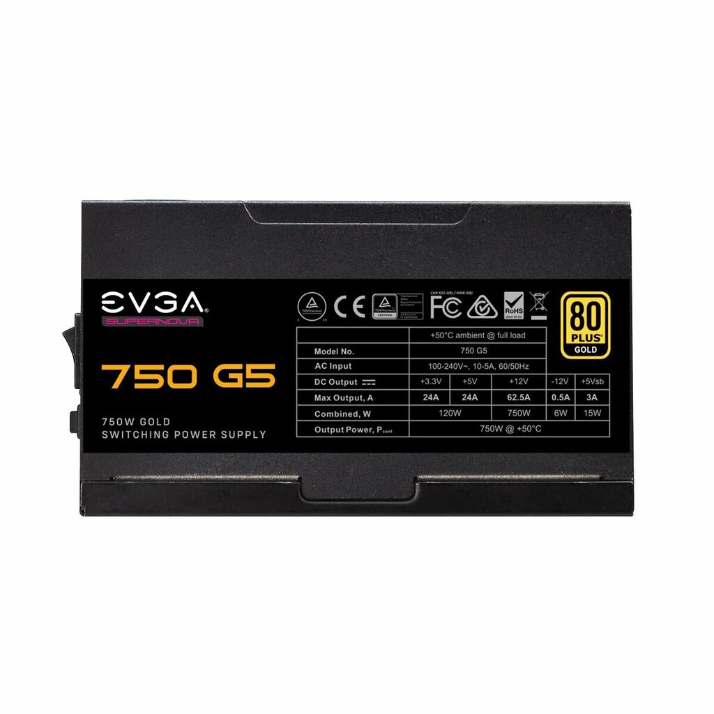 Evga 750 G5 цена и информация | Maitinimo šaltiniai (PSU) | pigu.lt