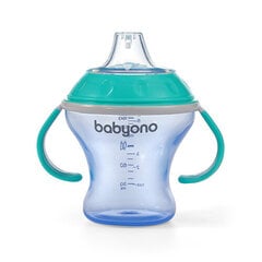 Непроливающая чашка BabyOno с мягким носиком Natural Nursing 1456/01, синяя, 180 мл цена и информация | Бутылочки и аксессуары | pigu.lt