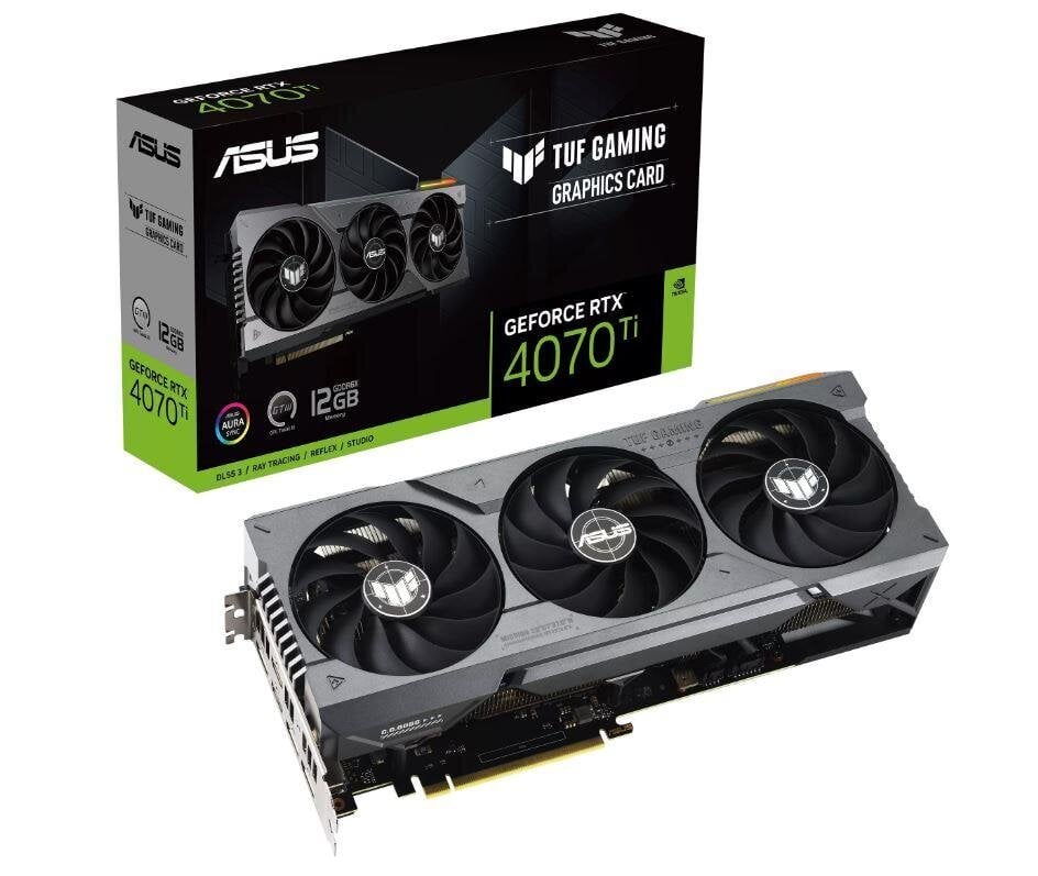 Asus TUF Gaming GeForce RTX 4070 Ti 12GB (TUF-RTX4070TI-12G-GAMING) GDDR6X цена и информация | Vaizdo plokštės (GPU) | pigu.lt