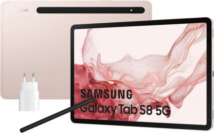 Samsung Galaxy Tab S8+, 128 GB, 5G, rožinė kaina ir informacija | Planšetiniai kompiuteriai | pigu.lt