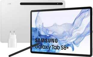 Samsung Galaxy Tab S8+, 128 GB, Wi-Fi, sidabrinė kaina ir informacija | Planšetiniai kompiuteriai | pigu.lt