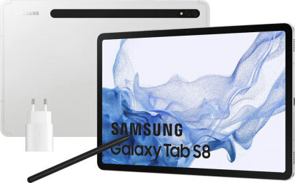 Samsung Galaxy Tab S8+, 256 GB, Wi-Fi, sidabrinė kaina ir informacija | Planšetiniai kompiuteriai | pigu.lt