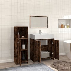 Vonios baldų komplektas vidaXL, Mediena, 3 dalių, dūminio ąžuolo spalva цена и информация | Комплекты в ванную | pigu.lt