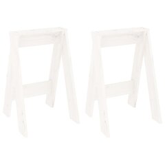 vidaXL Taburetės, 2 vnt., baltos, 40 x 40 x 60 cm, pušies medienos masyvas Balta kaina ir informacija | Virtuvės ir valgomojo kėdės | pigu.lt