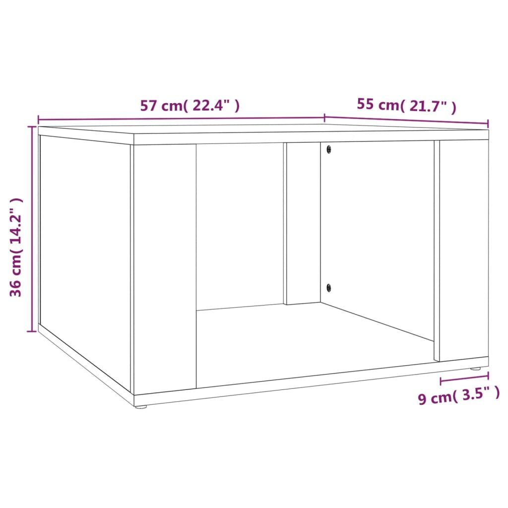 vidaXL Naktinis staliukas, baltas, 57x55x36cm, apdirbta mediena kaina ir informacija | Spintelės prie lovos | pigu.lt