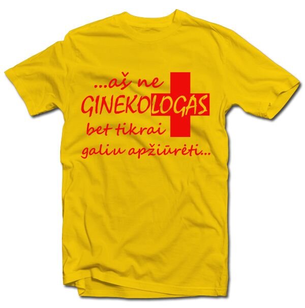 Marškinėliai "Ginekologas" цена и информация | Originalūs marškinėliai | pigu.lt