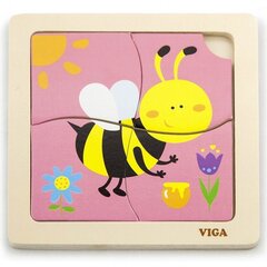 Medinė dėlionė Bee Viga (2448) 1389 kaina ir informacija | Žaislai kūdikiams | pigu.lt