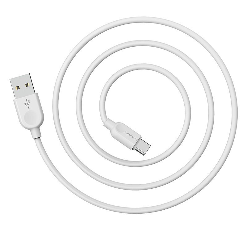 Borofone Cable BX14 LinkJet - USB prie C tipo - 2,4A 2 metrai baltas kaina ir informacija | Laidai telefonams | pigu.lt