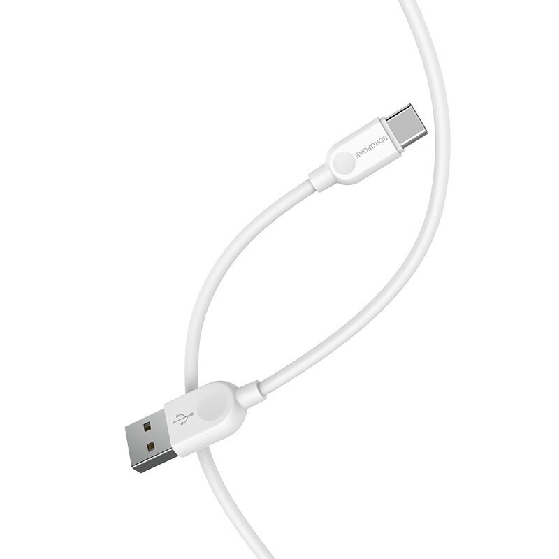 Borofone Cable BX14 LinkJet - USB prie C tipo - 2,4A 2 metrai baltas kaina ir informacija | Laidai telefonams | pigu.lt