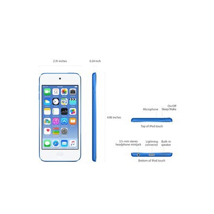 Apple iPod Touch 32GB 6th gen, Mėlyna цена и информация | MP3 grotuvai | pigu.lt