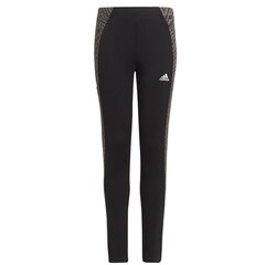 Sportinės tamprės mergaitėms Adidas G Sea Tight Jr GT1413, juodos цена и информация | Брюки для девочки, бирюзовые | pigu.lt