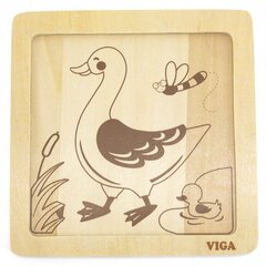 Развивающий пазл из дерева Viga Duck (2610) 3146 цена и информация | Игрушки для малышей | pigu.lt