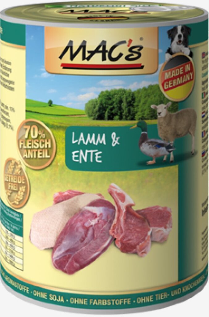 Mac's Lamb & Duck 400 g   kaina ir informacija | Konservai šunims | pigu.lt