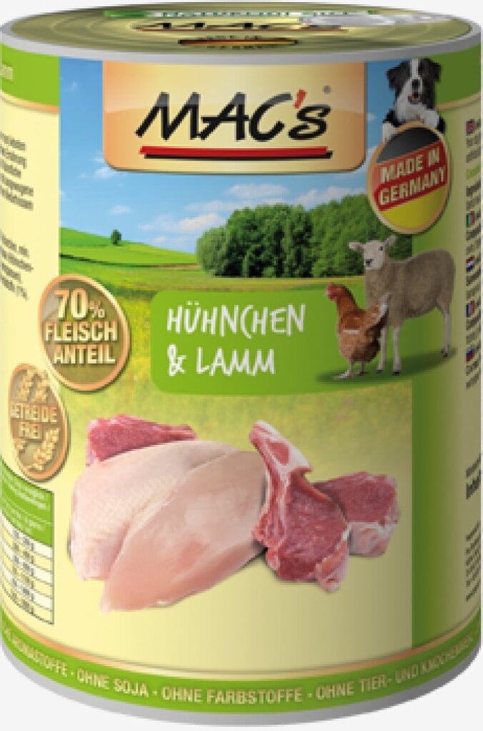 Mac's Chicken & Lamb 400 g   kaina ir informacija | Konservai šunims | pigu.lt