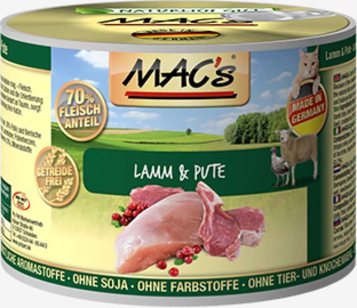 Mac's Lamb & Turkey 400 g цена и информация | Konservai katėms | pigu.lt