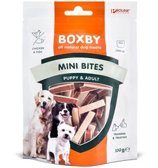 Дополнительный корм для щенков с 3 месяцев и взрослых собак - вкусные кусочки курицы BOXBY MINI BITES PUPPY &ADULT, 100 г цена и информация | Лакомства для собак | pigu.lt