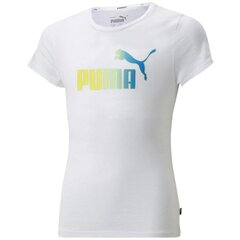 Puma marškinėliai mergaitėms ESS+ logotipas Tee G 846954 02 84695402, balti kaina ir informacija | Marškinėliai mergaitėms | pigu.lt
