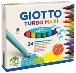 Flomasteriai Fila Giotto Maxi, 24 spalvos kaina ir informacija | Flomasteriai Fila Giotto Maxi, 24 spalvos | pigu.lt