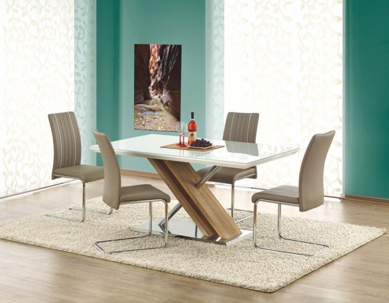 Valgomojo stalas Halmar Nexus, baltas/ąžuolo spalvos цена и информация | Virtuvės ir valgomojo stalai, staliukai | pigu.lt