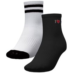 Kojinės mergaitėms 4F Jr JAW22USOCF061 91S, juodos- baltos, 2 vnt. kaina ir informacija | Moteriškos kojinės | pigu.lt