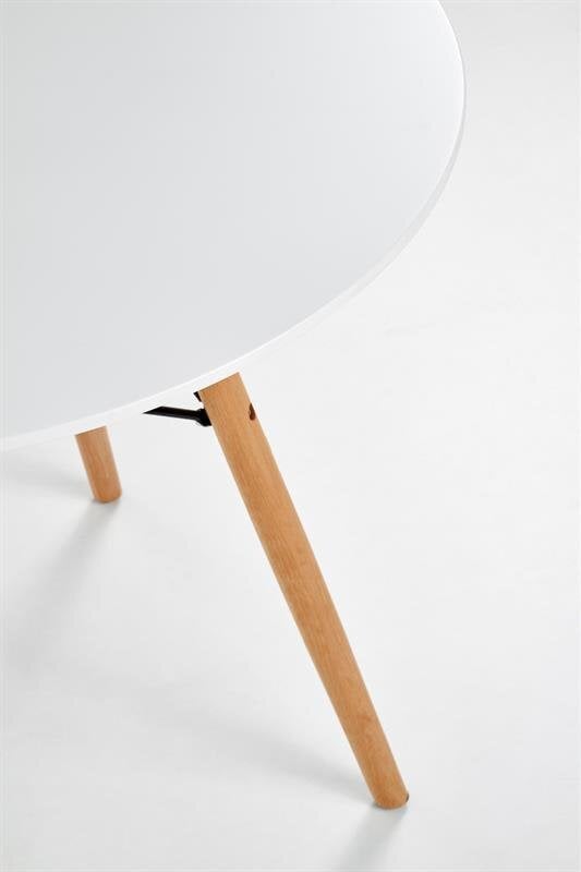 Valgomojo stalas Halmar Prometheus, 80 cm, baltas/rudas kaina ir informacija | Virtuvės ir valgomojo stalai, staliukai | pigu.lt