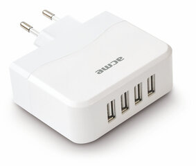 USB зарядное устройство ACME CH16, 4 порта цена и информация | Зарядные устройства для телефонов | pigu.lt