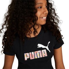 Marškinėliai mergaitėms Puma ESS + Bloom Logo G Jr 670311 51, juodi kaina ir informacija | Marškinėliai mergaitėms | pigu.lt