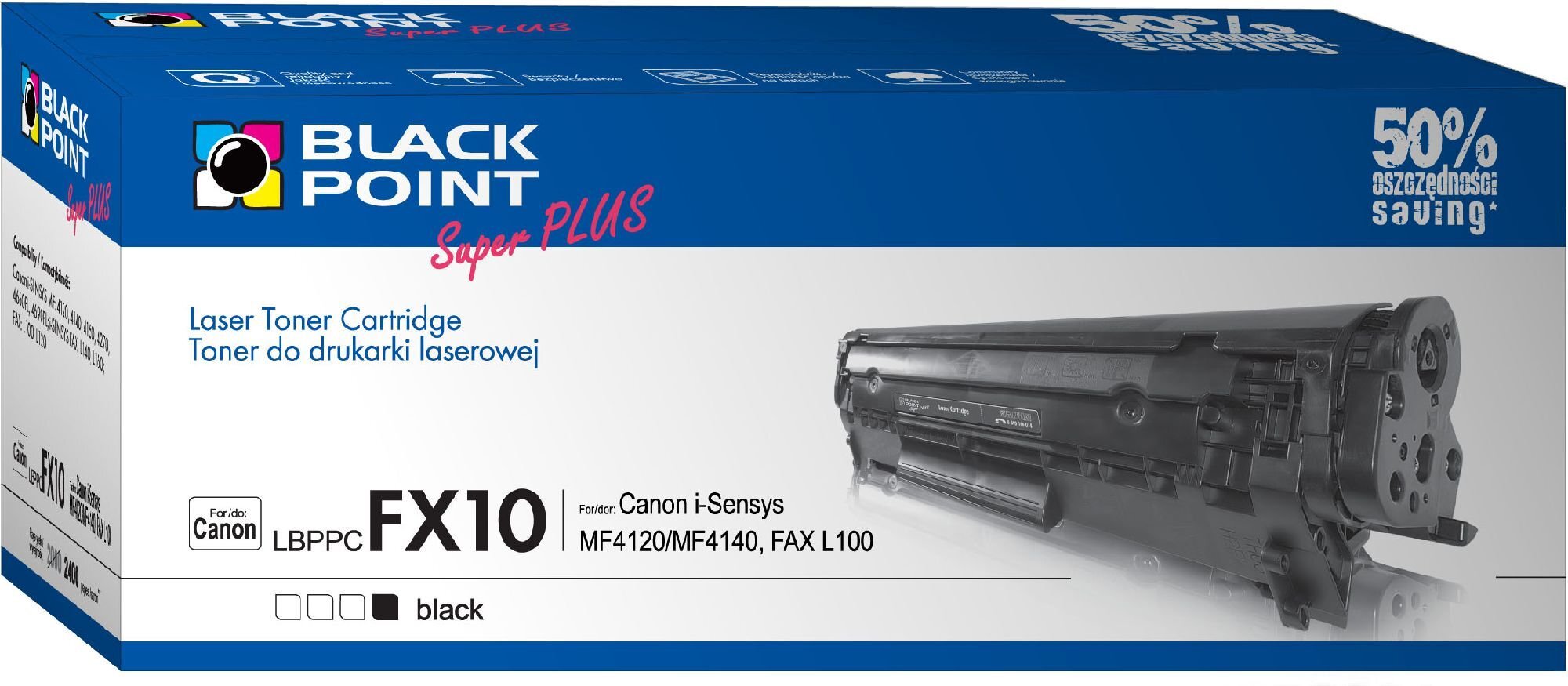 Toner Black Point LBPPCFX10 | Black | 2400 p. | Canon FX10 kaina ir informacija | Kasetės lazeriniams spausdintuvams | pigu.lt