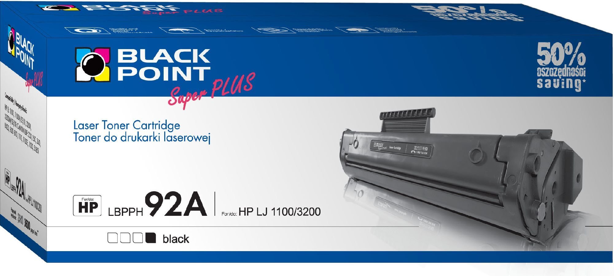 Toner Black Point LBPPH92A | Black | 3600 p. | HP C4092A цена и информация | Kasetės lazeriniams spausdintuvams | pigu.lt