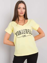 Marškinėliai moterims Fancy FA-TS-7160.71P, geltoni kaina ir informacija | Marškinėliai moterims | pigu.lt