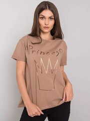 Marškinėliai moterims Fancy FA-TS-7121.88P, rudi kaina ir informacija | Marškinėliai moterims | pigu.lt