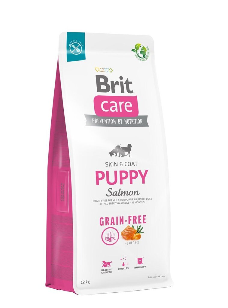 Brit Care visų veislių šuniukams ir jauniems šunims begrūdis su lašiša ir bulvėmis, 12 kg (nauja pakuotė) kaina ir informacija | Sausas maistas šunims | pigu.lt