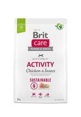 Brit Care для всех пород активных собак с курицей и насекомыми, 3 кг (новая упаковка) цена и информация |  Сухой корм для собак | pigu.lt
