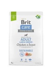 Сухой корм для собак BRIT Care Dog Sustainable Adult Large Breed Chicken & Insect, 3 кг цена и информация | Сухой корм для собак | pigu.lt