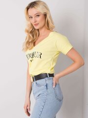 Marškinėliai moterims Fancy FA-TS-7161.32P, geltoni kaina ir informacija | Marškinėliai moterims | pigu.lt
