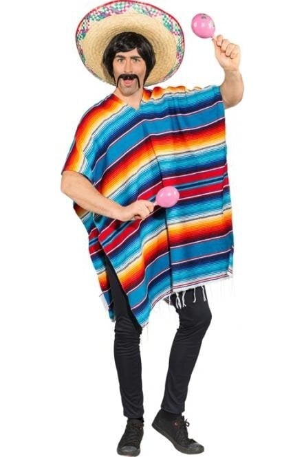 Meksikietiškas pončo, įvairių spalvų kaina ir informacija | Karnavaliniai kostiumai | pigu.lt